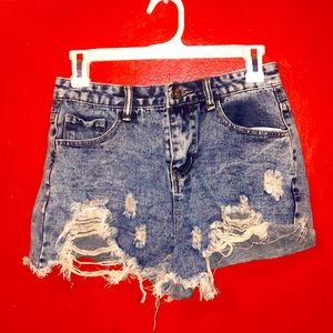 Distressed Jean Shorts